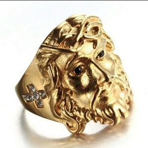 Brand new size 10 mens gold plated ring
